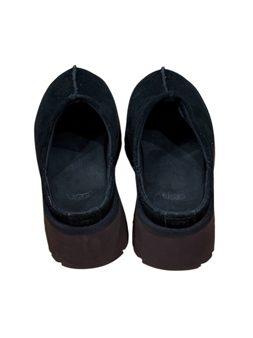 Worn once UGG Black New Heights suede platform clogs mules 38 7 - Picture 5 of 5